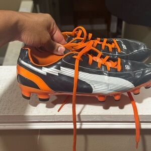Puma evoSPEED Black and Orange football Cleats